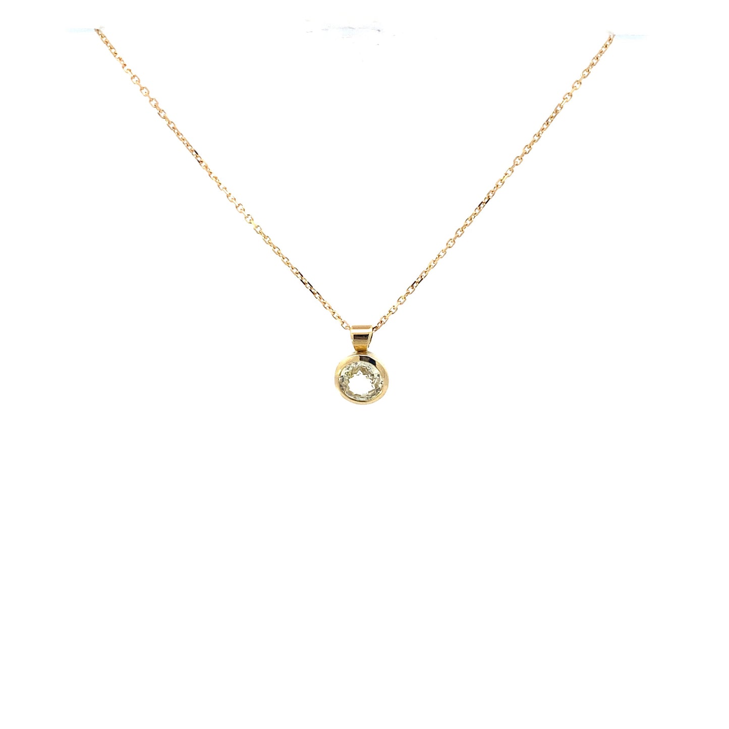 Large Champagne Sapphire Pendant Necklace