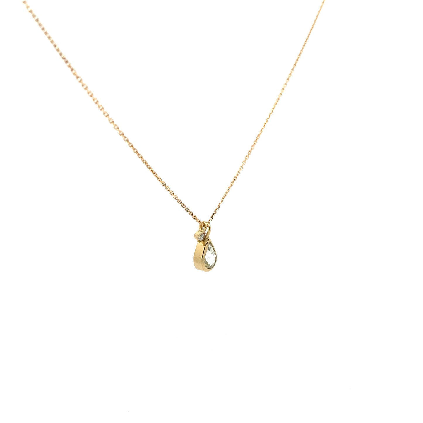 Champagne Sapphire and Diamond Charm Necklace