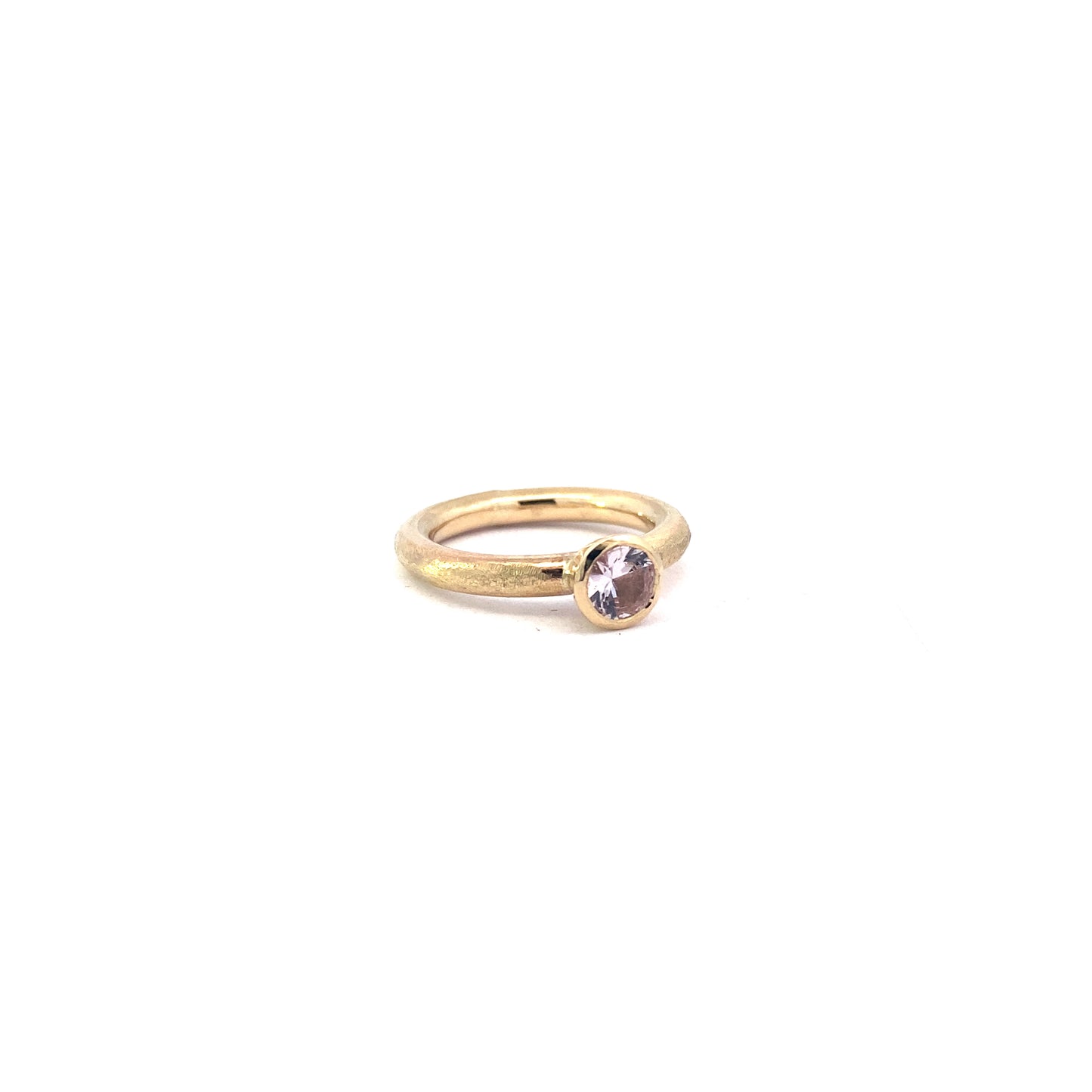 Pale Pink Sapphire Halo Ring