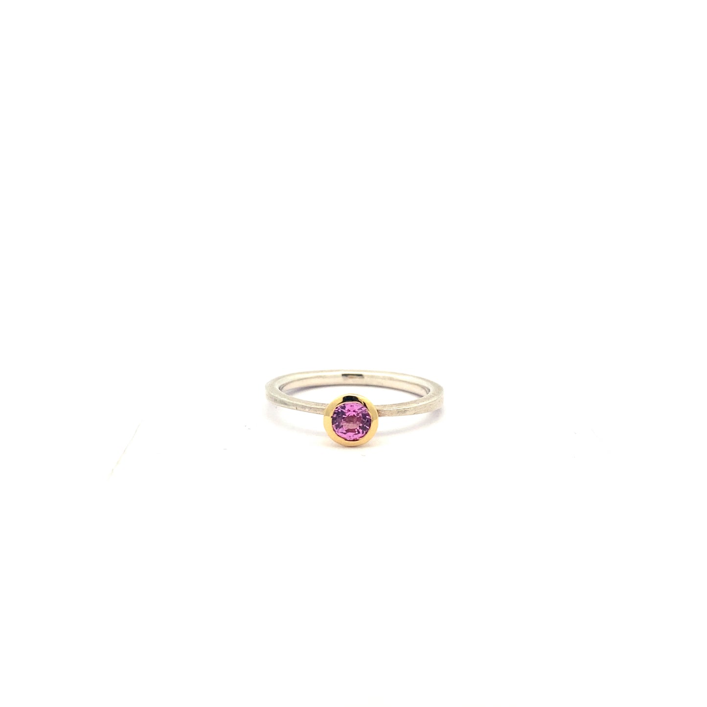 Elegant Pink Sapphire Ring with Tapered Band