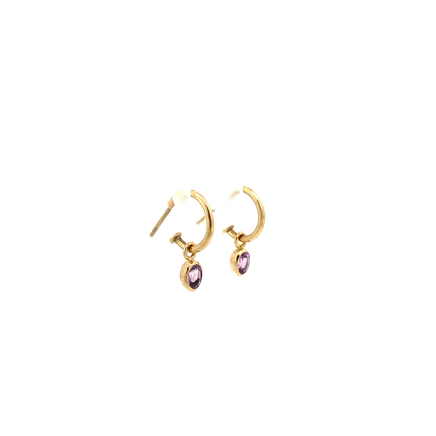 Pink Sapphire Hoops
