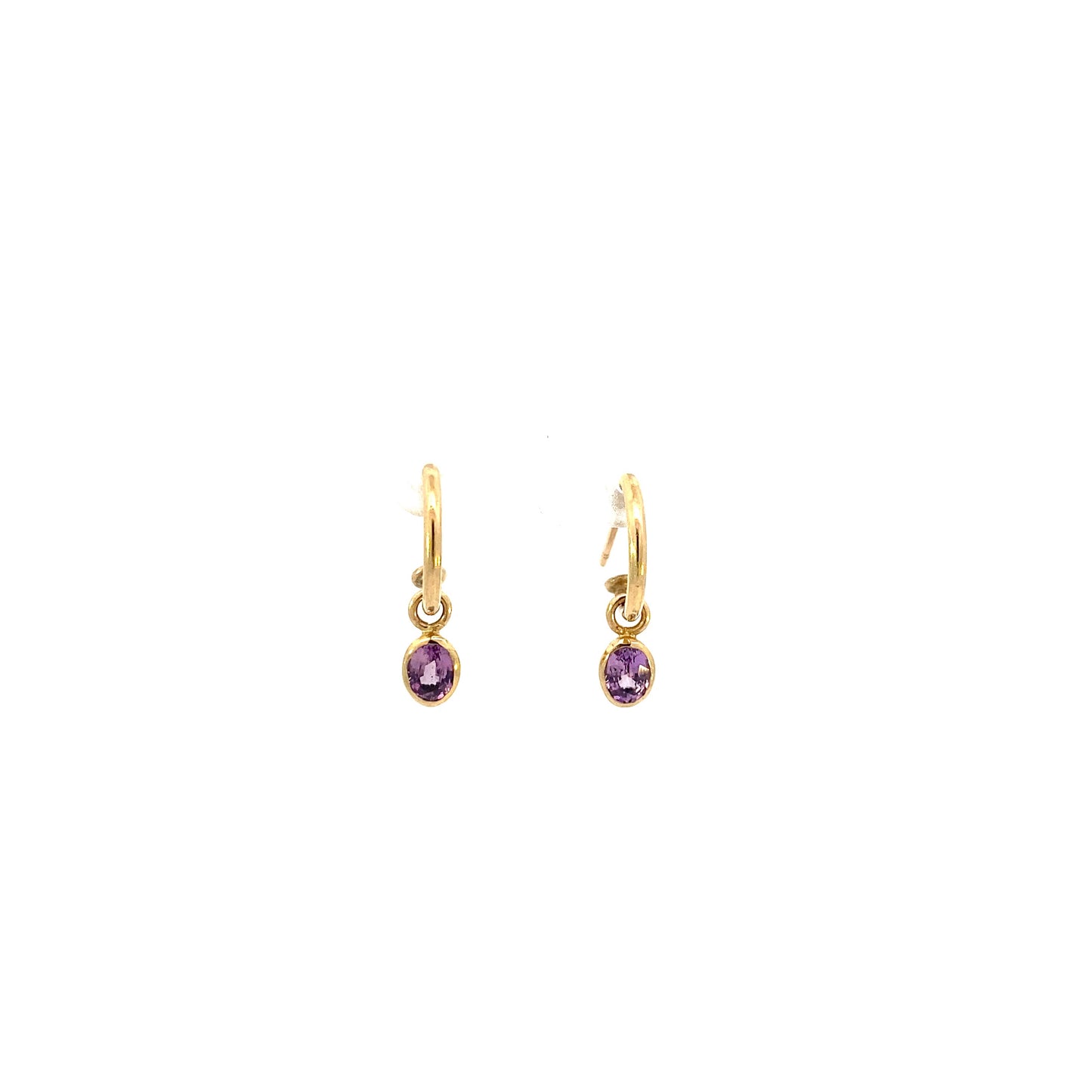 Pink Sapphire Hoops
