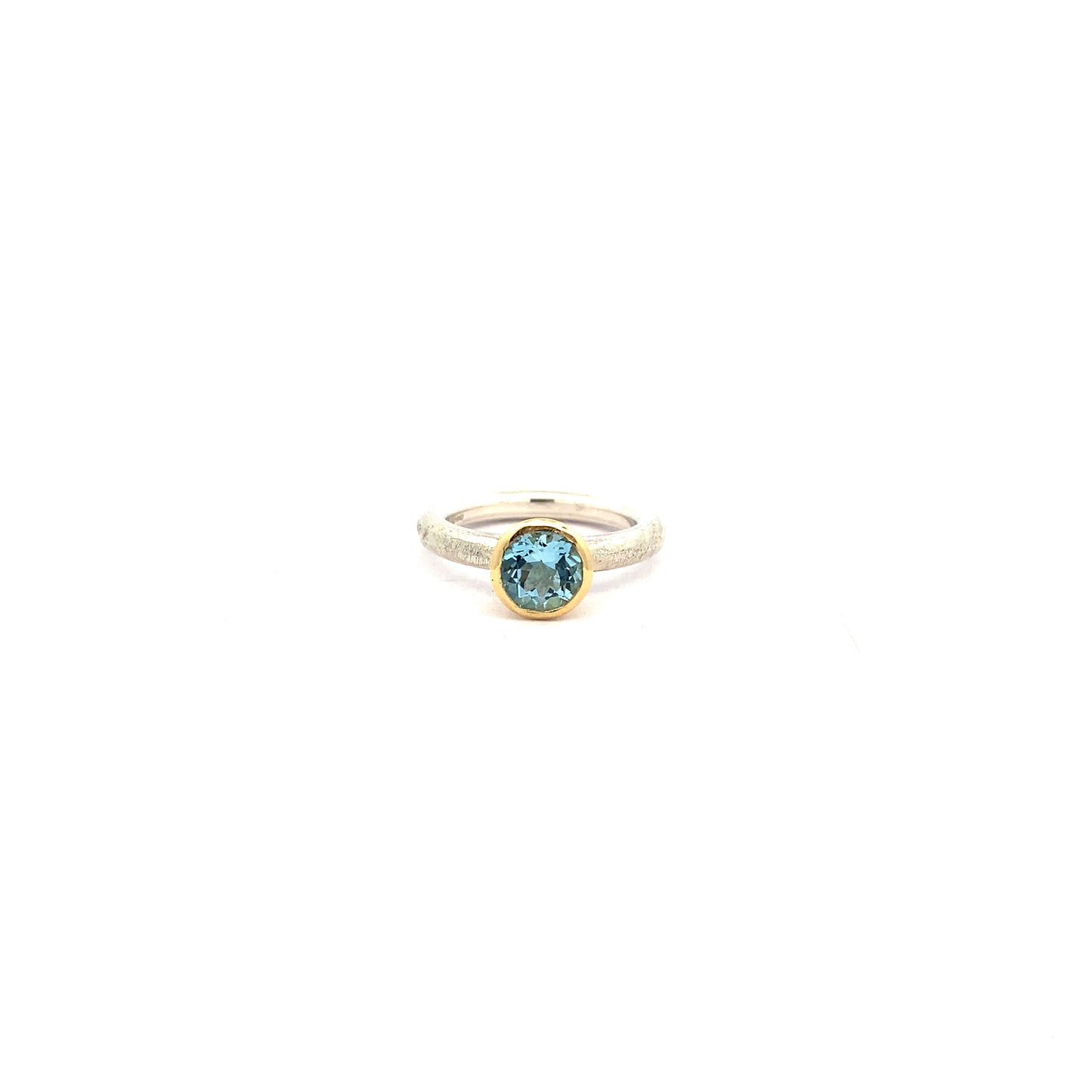 Aquamarine Halo Band Ring