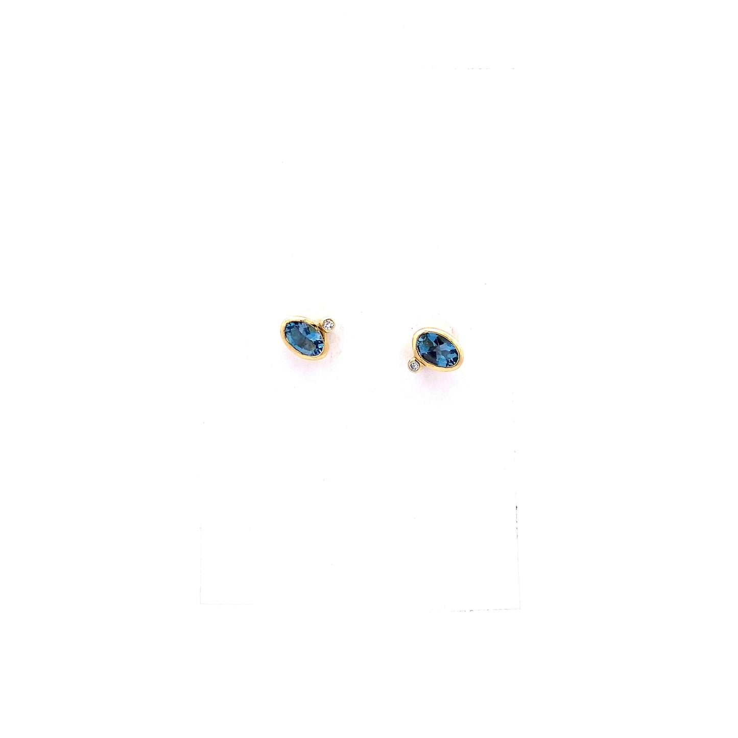 Aquamarine Asymmetric Studs