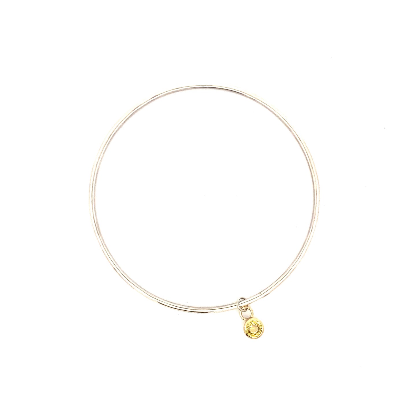 Yellow Sapphire Charm Bangle