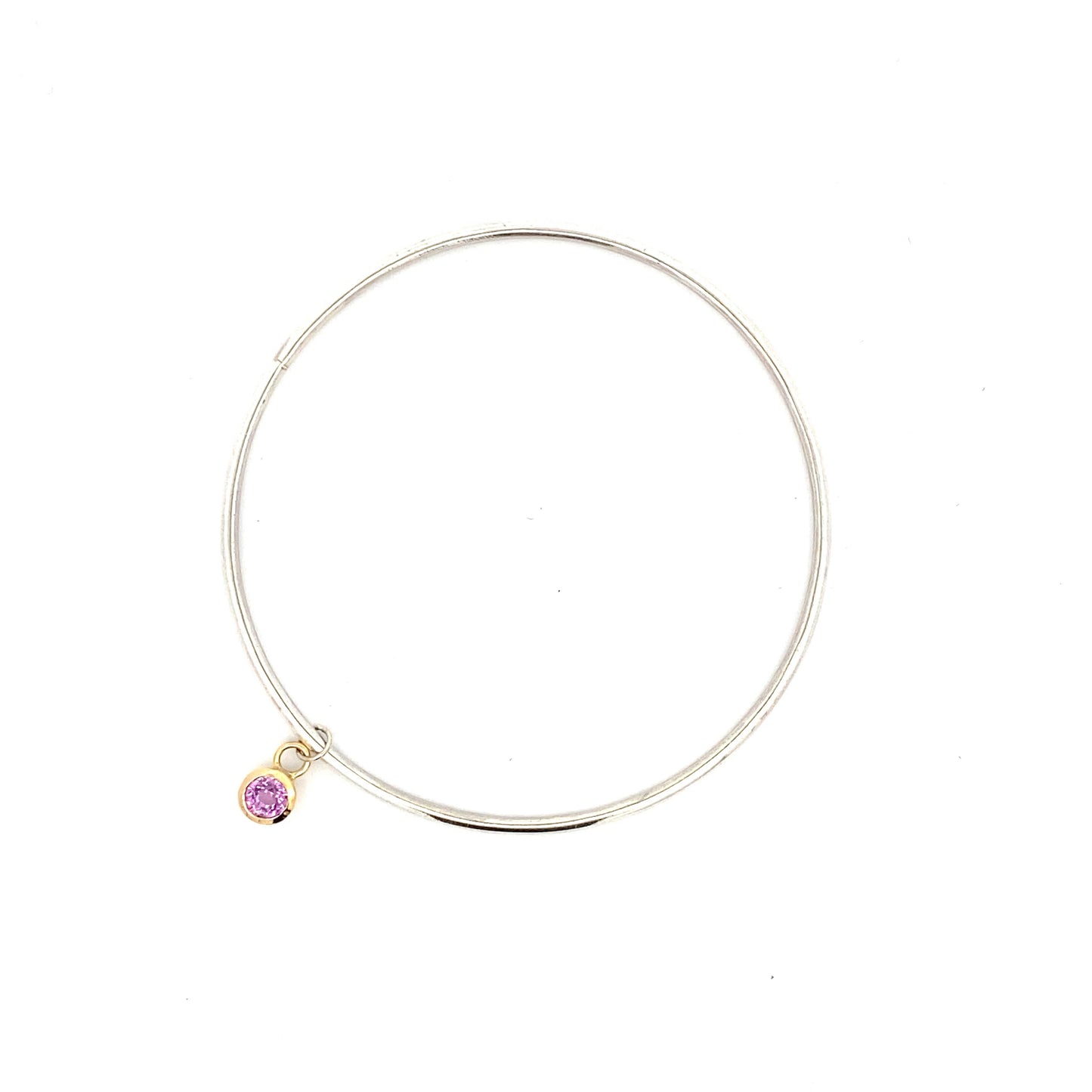 Pink Sapphire Charm Bangle