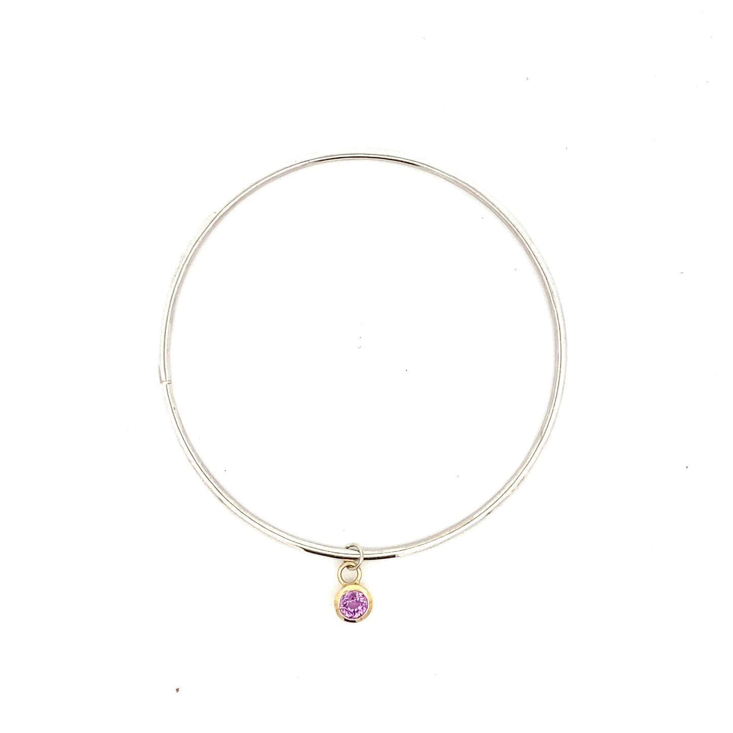 Pink Sapphire Charm Bangle