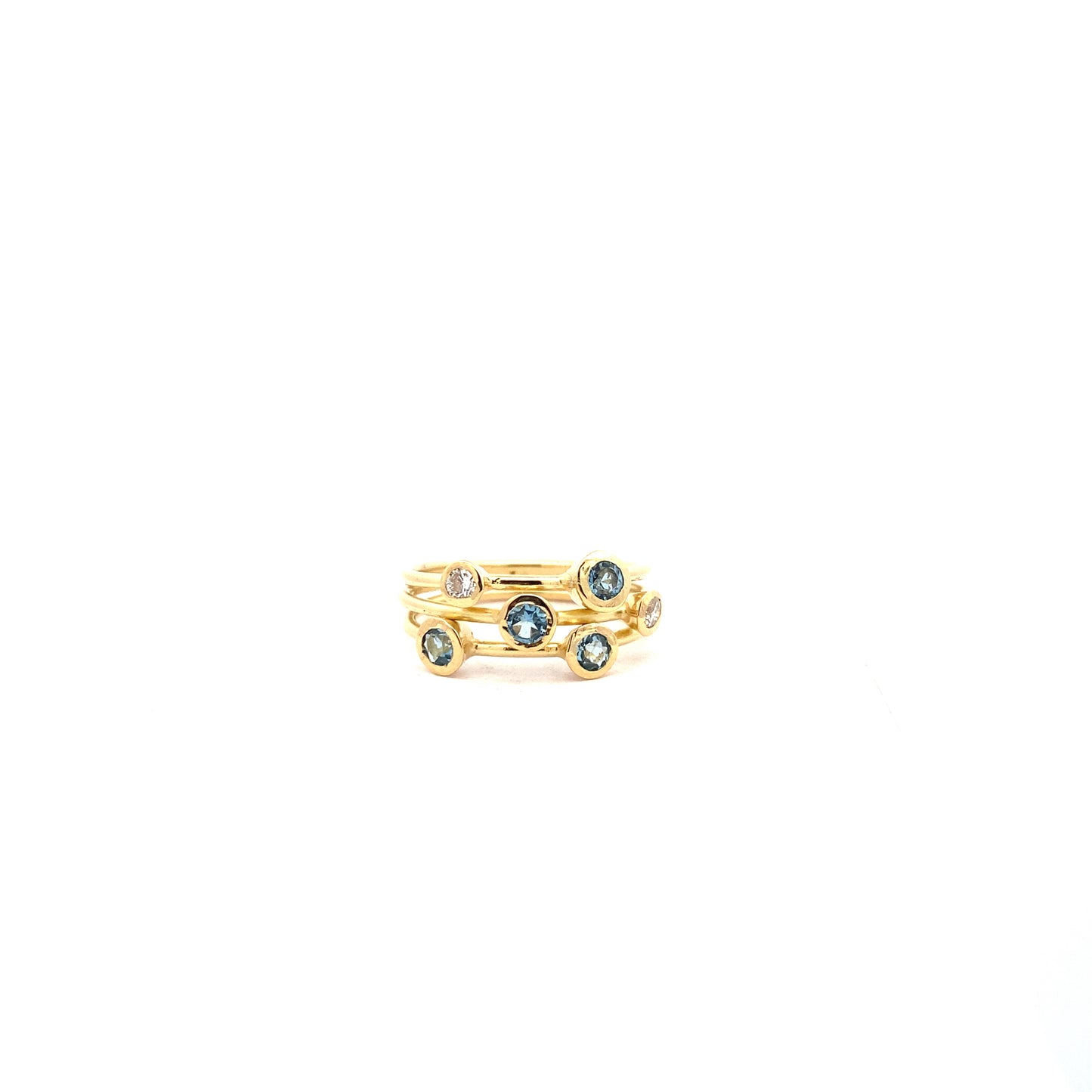 Aquamarine and Diamond Jazz Ring