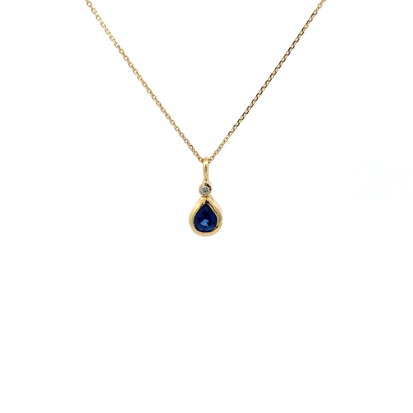 Blue Sapphire and Diamond Pendant