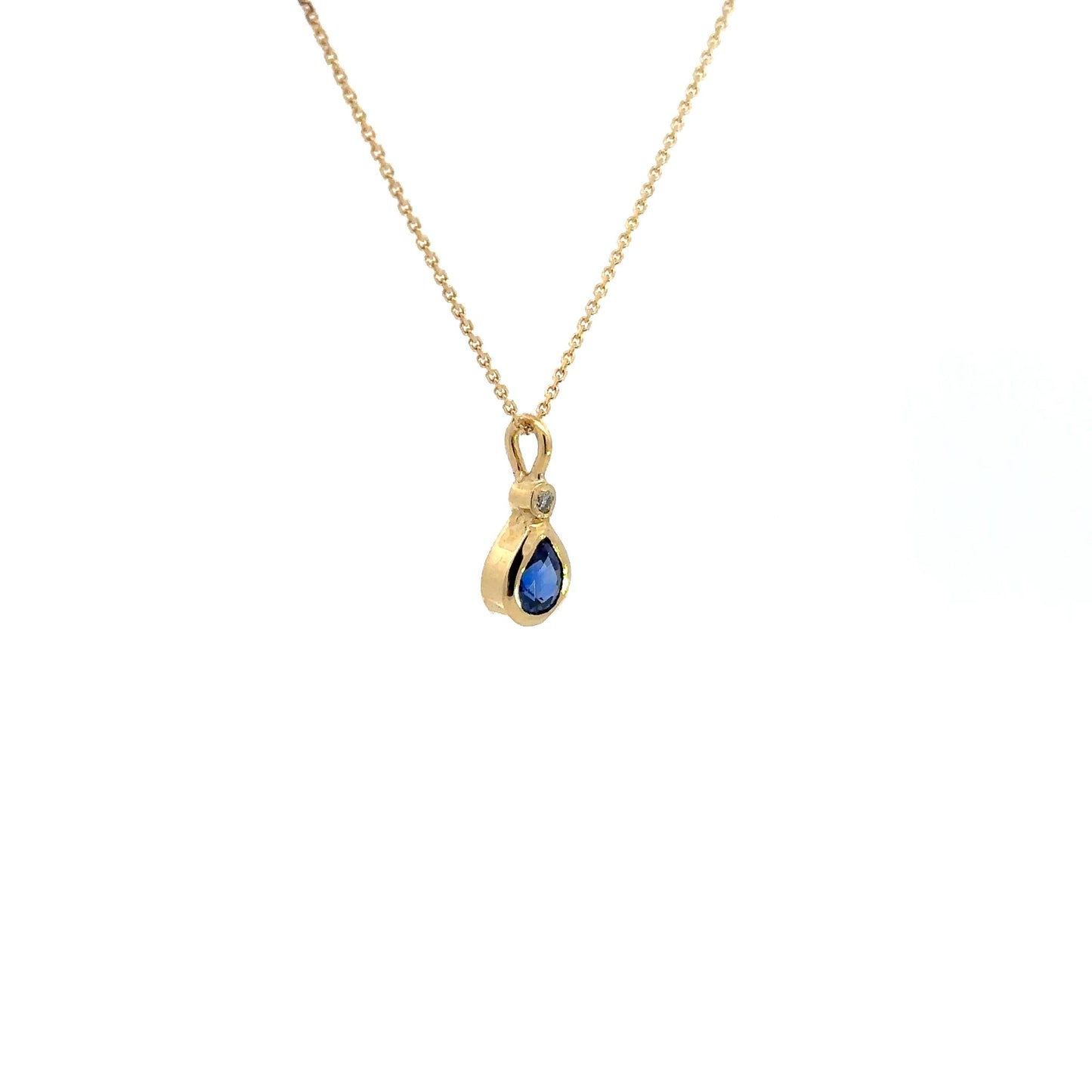 Blue Sapphire and Diamond Pendant