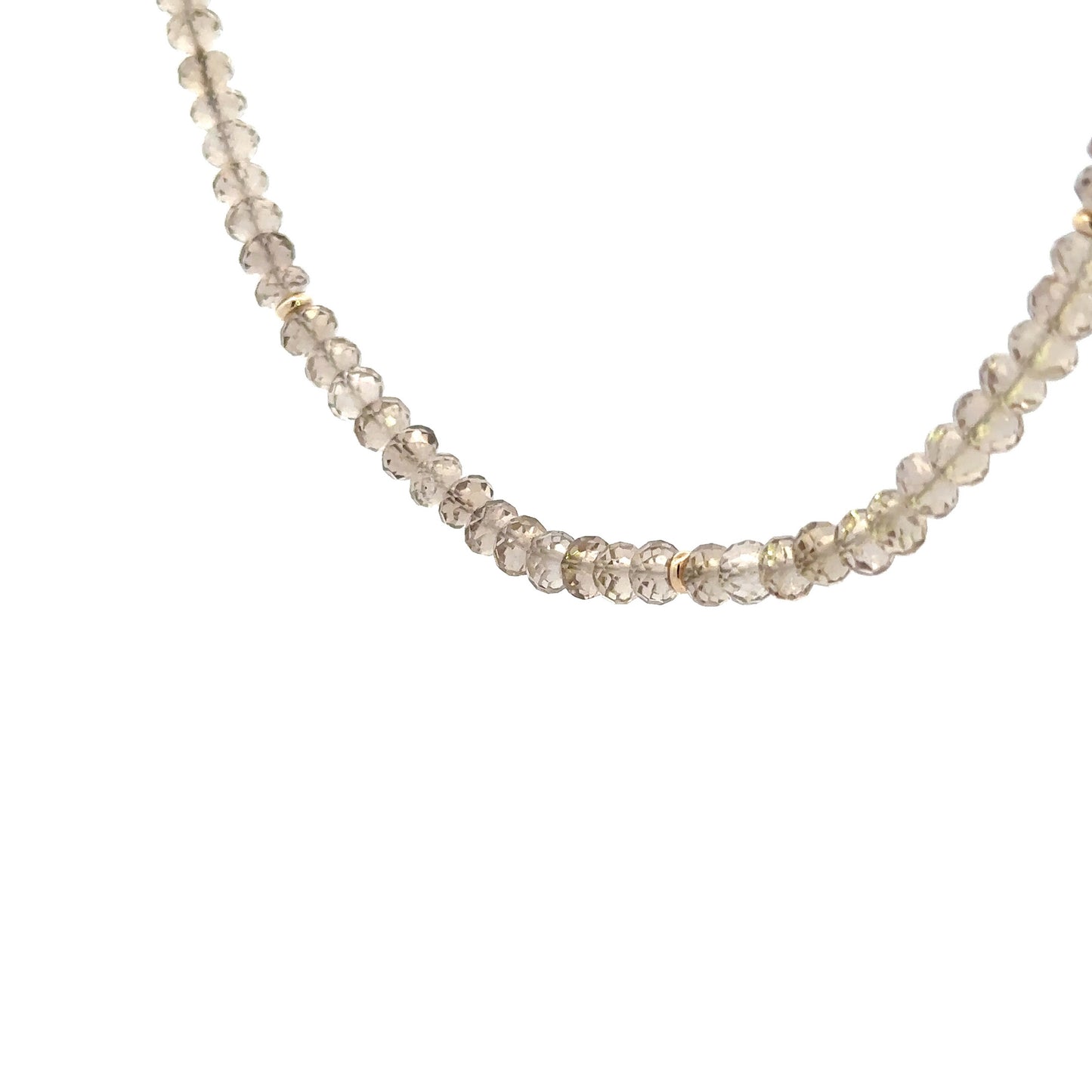 Smokey Quartz and Gold Beaded Necklace