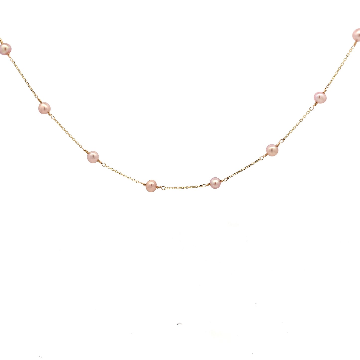 Pink Pearl Chain Necklace