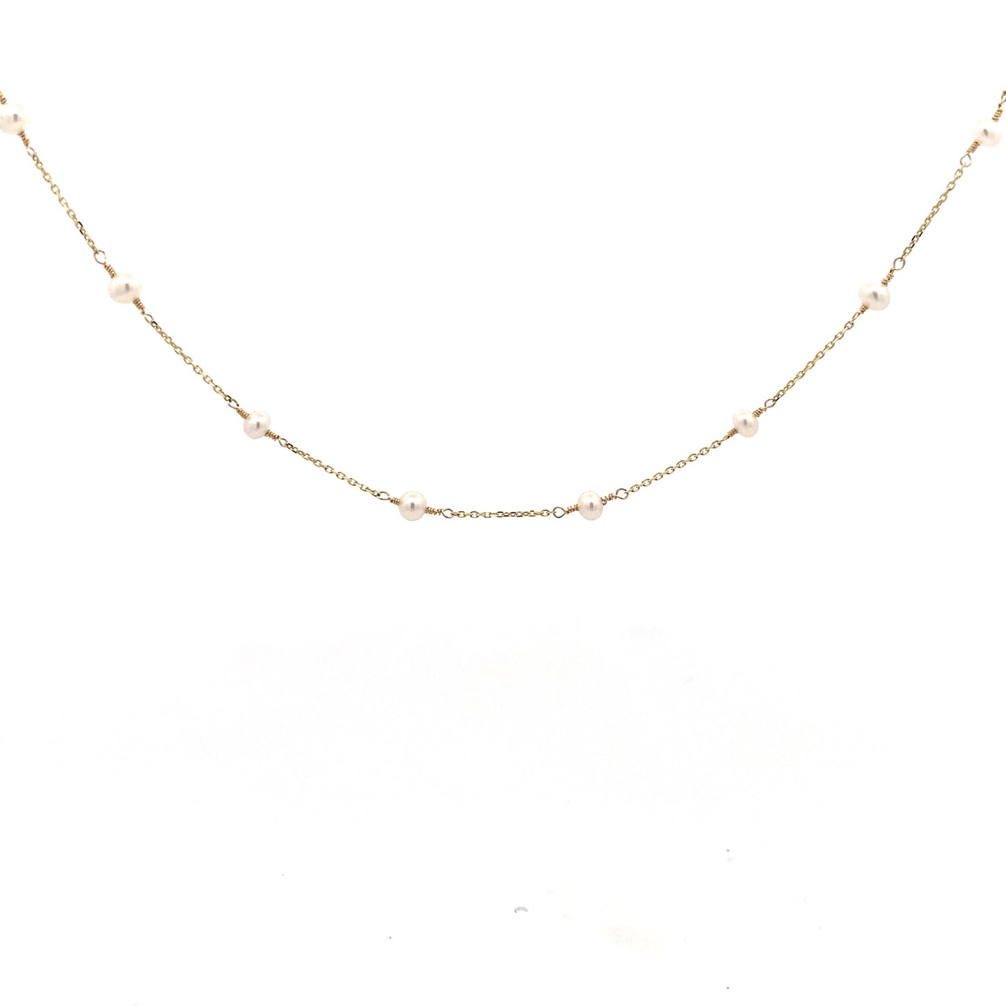 White Pearl Chain Necklace