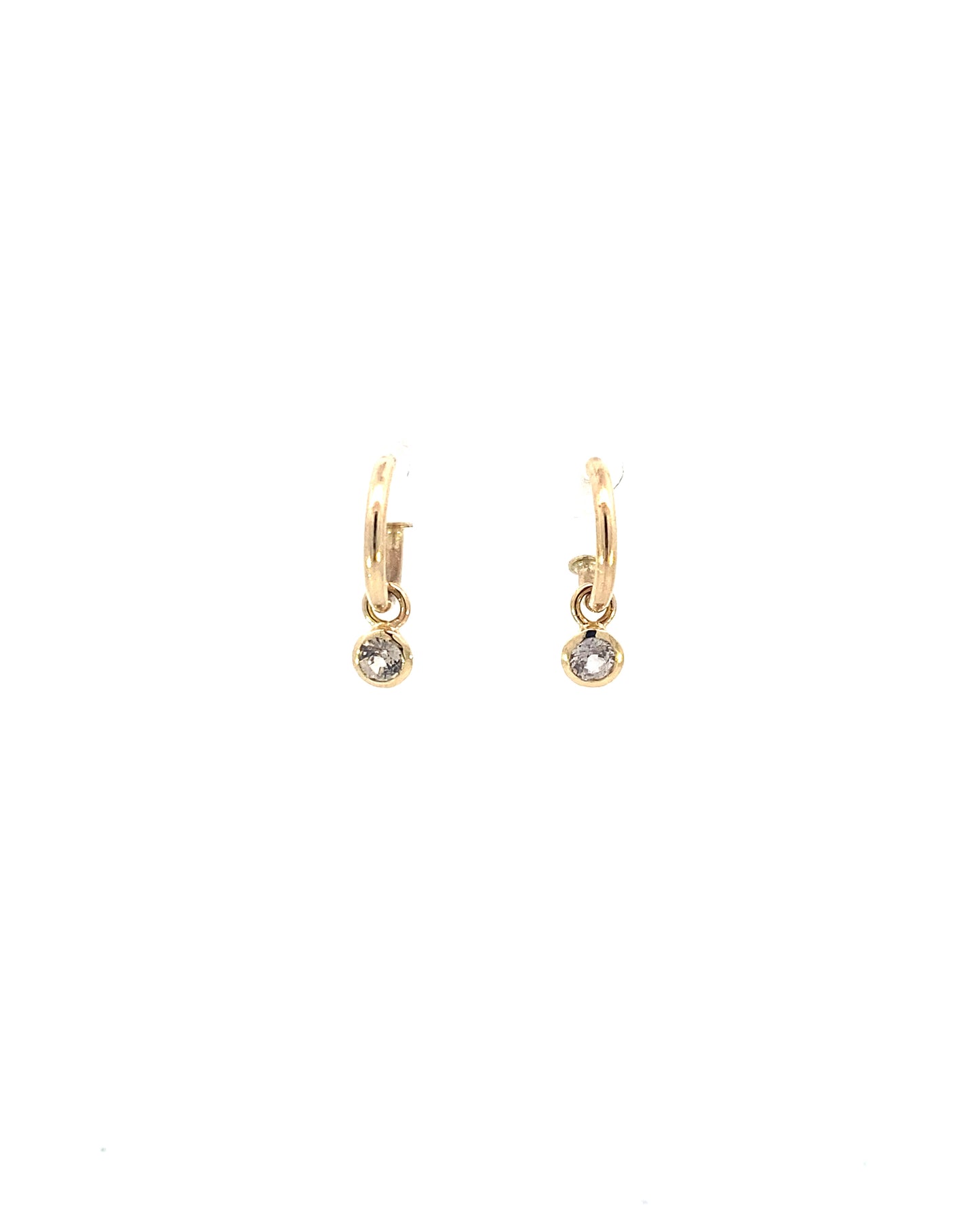Pale Pink Sapphire Hoop Earrings