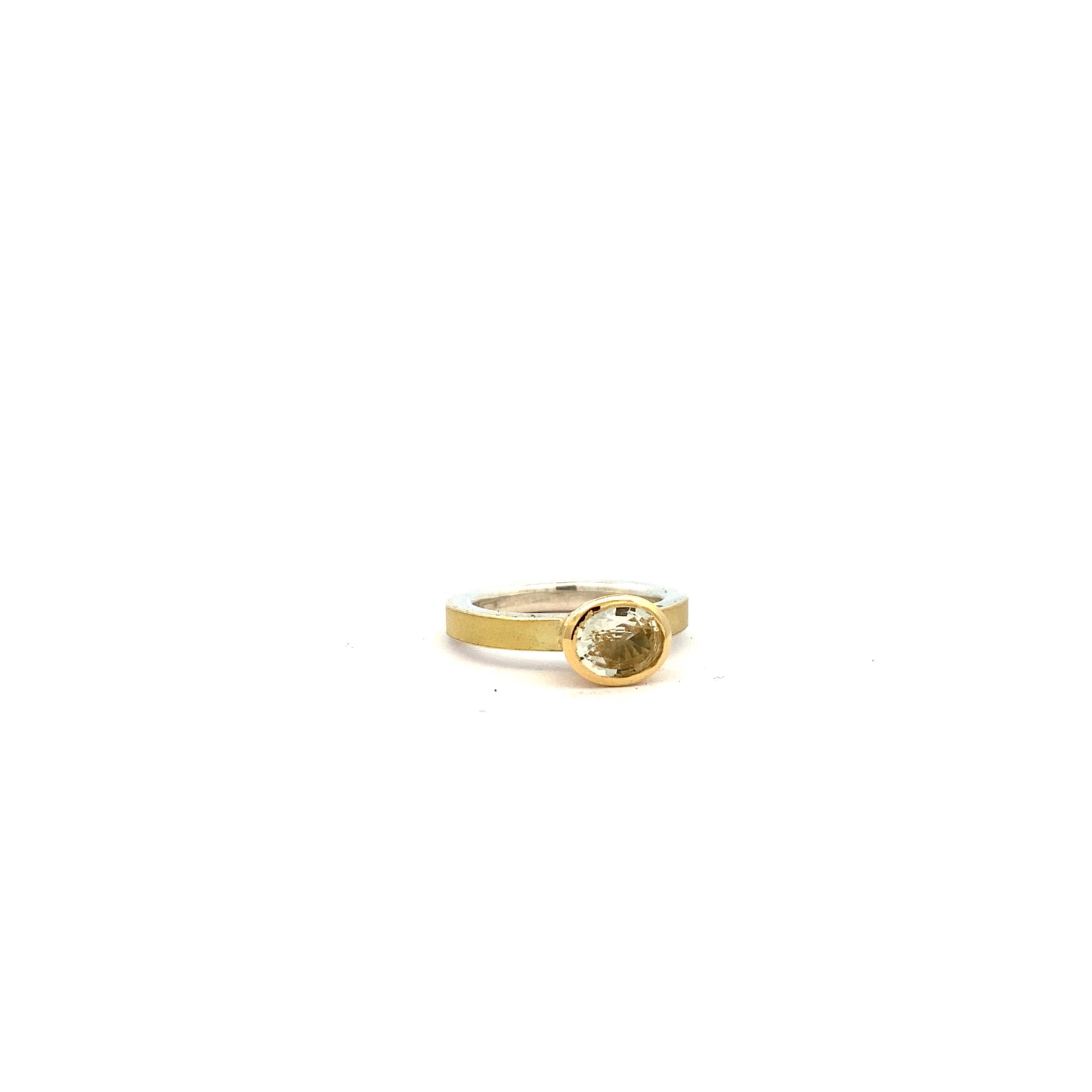 Oval Cut Champagne Sapphire Ring