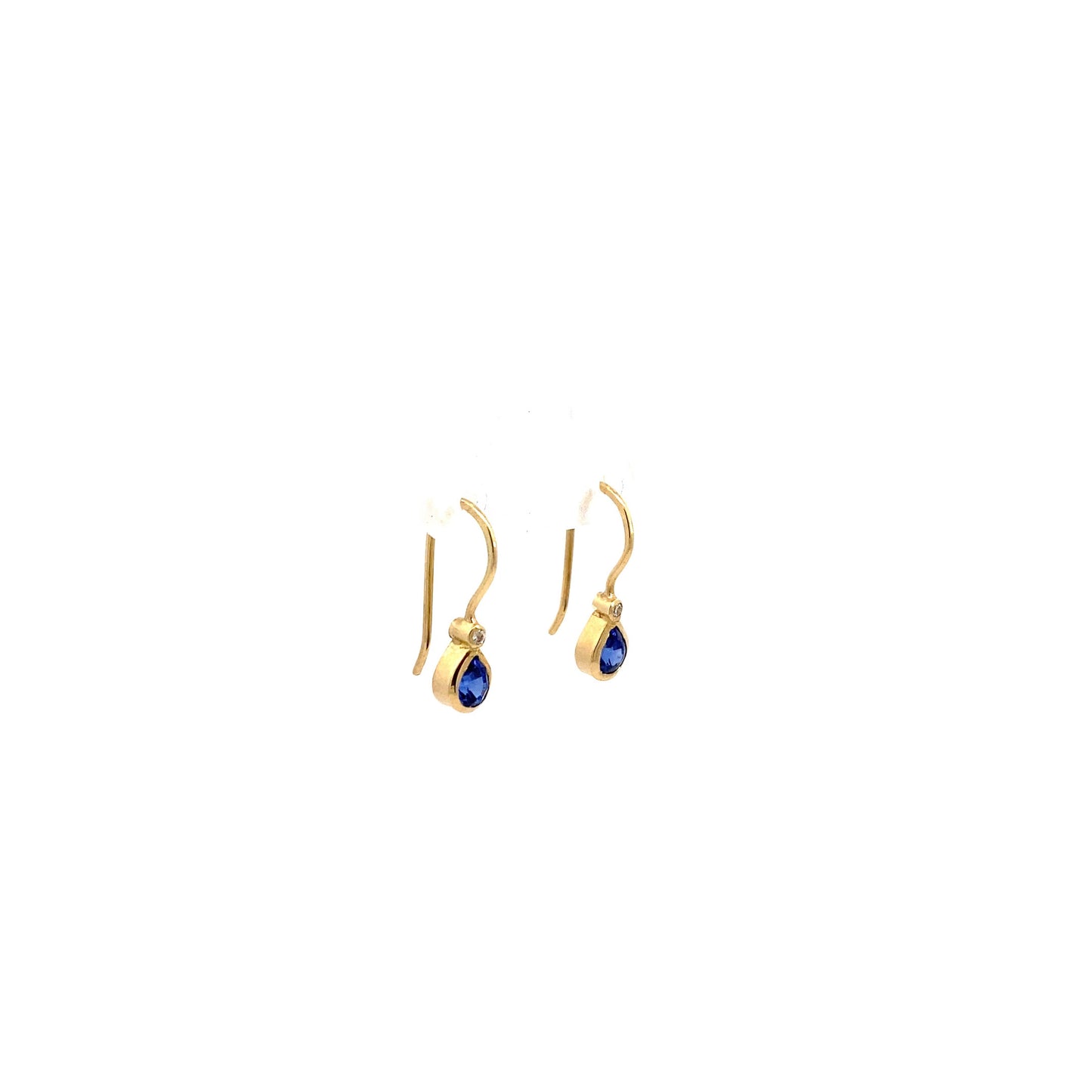 Blue Sapphire and Diamond Drop Earrings