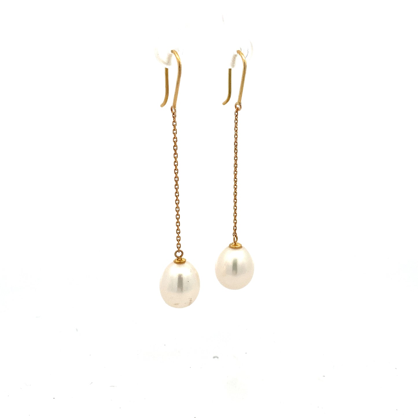Pearl and Gold Dangle Earrings
