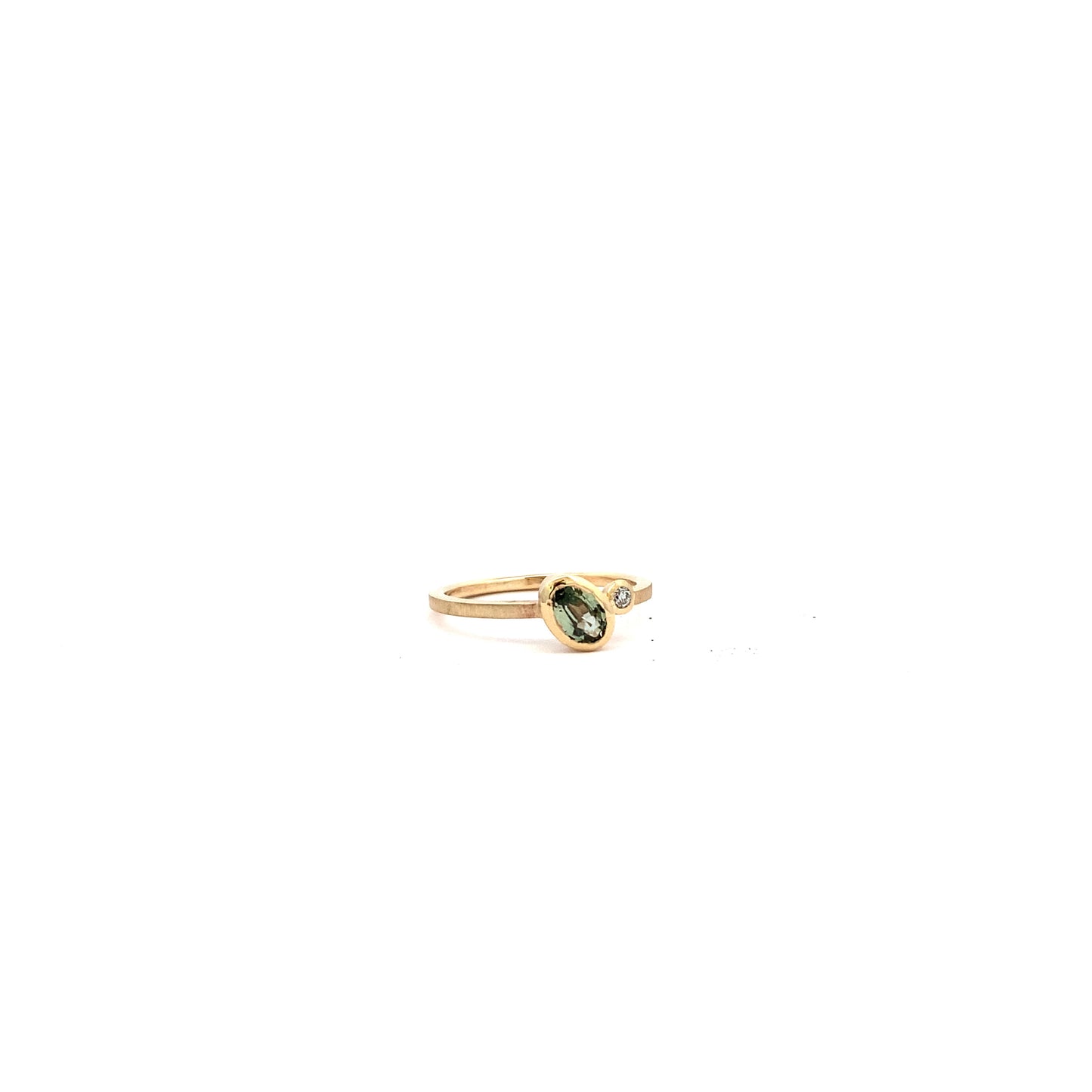 Green Montana Sapphire and Diamond Ring