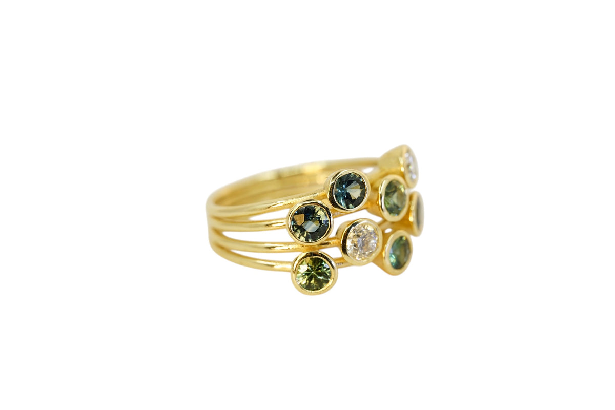 The Jazz Ring - Sapphire & Diamond