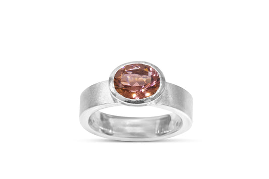 Oval Cut Pink Tourmaline Ring