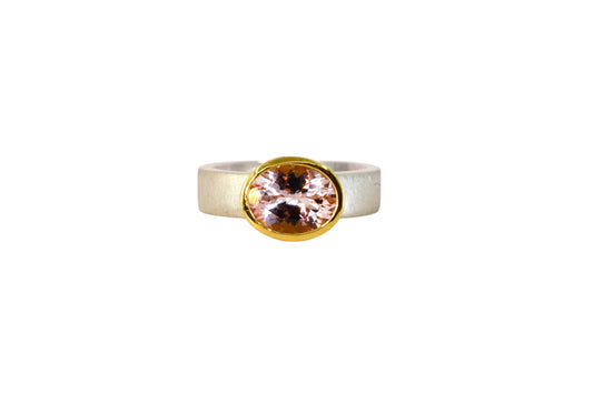 Large Oval Morganite Ring