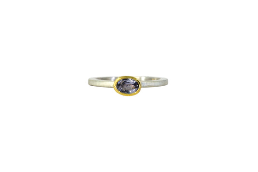 Oval Purple Sapphire Stacking Ring