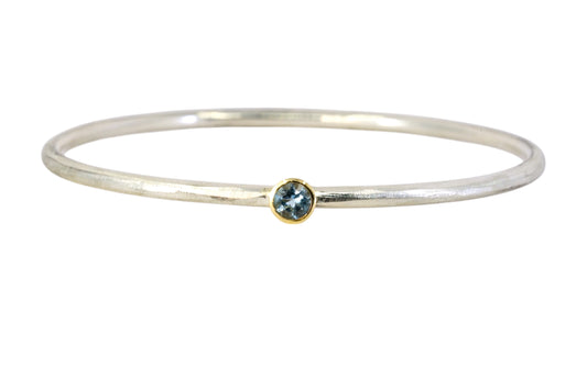 Aquamarine Filed Bangle