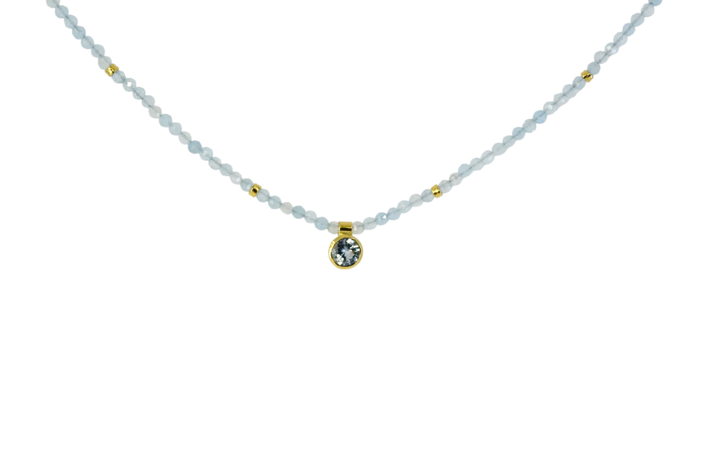 Grey Sapphire and Aquamarine Necklace