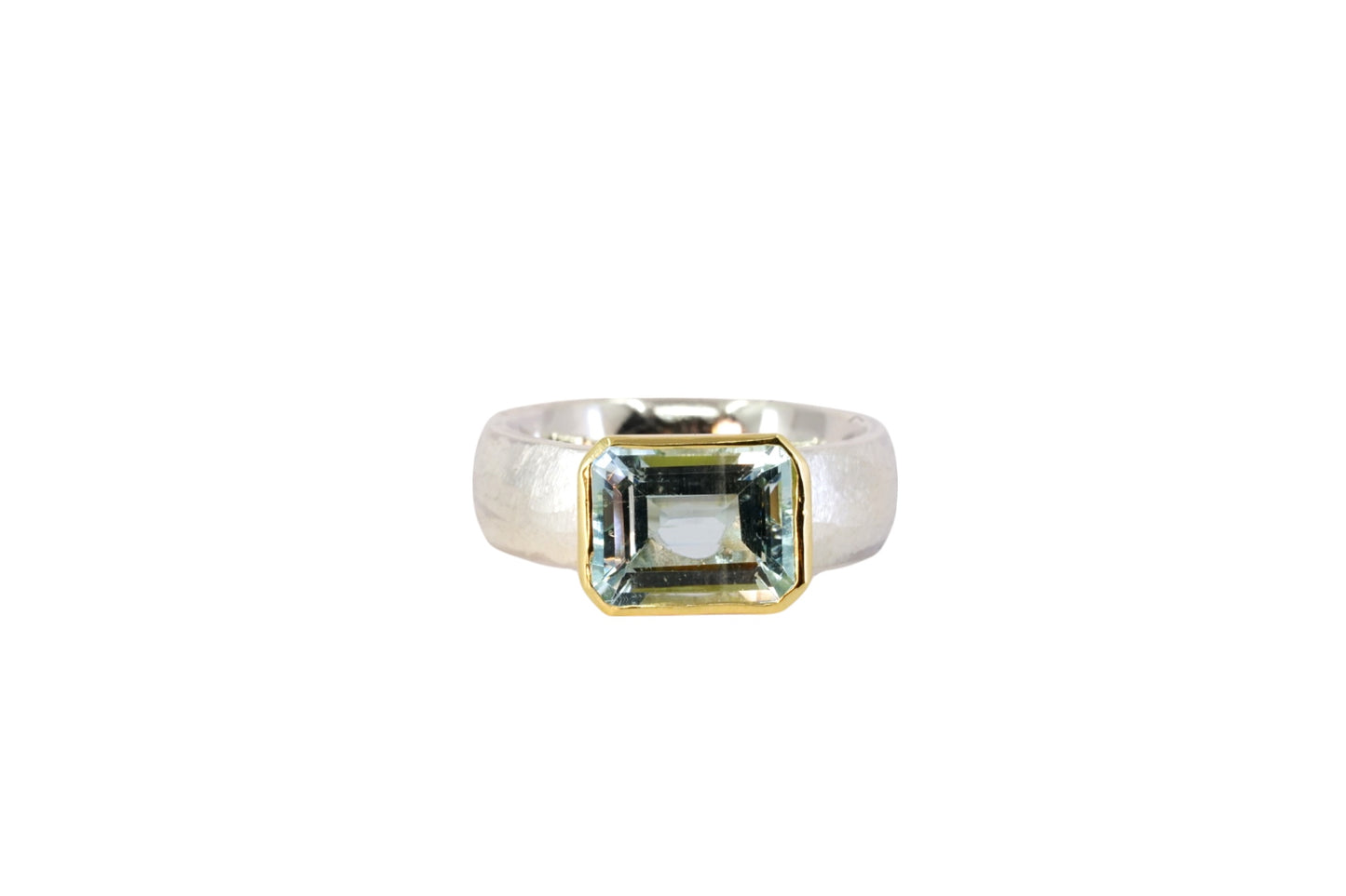 Chunky Emerald Cut Aquamarine Ring