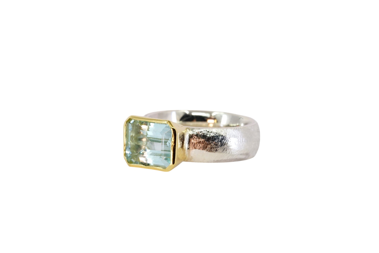 Chunky Emerald Cut Aquamarine Ring