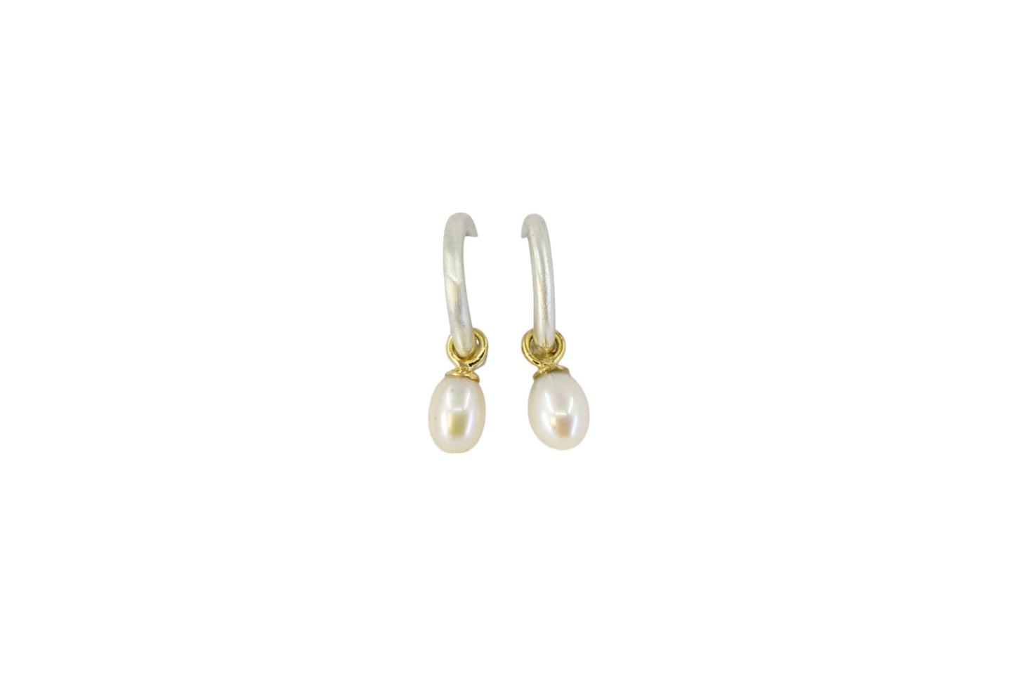 Drop Pearl Hoops