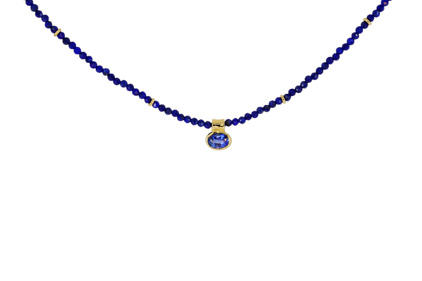 Blue Sapphire and Lapis Necklace