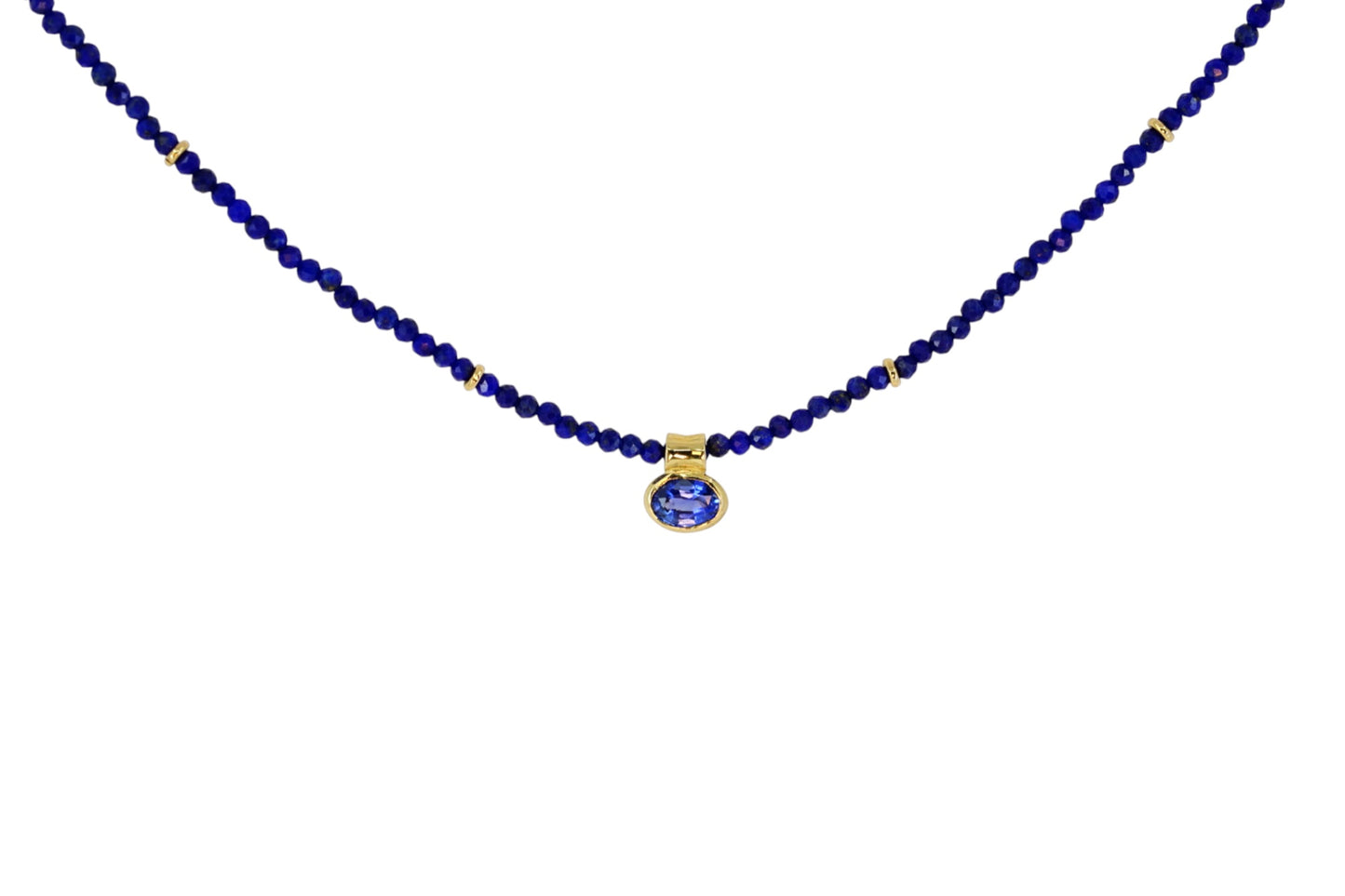 Blue Sapphire and Lapis Necklace