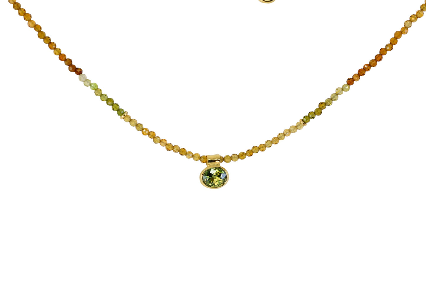 Green Sapphire with Earthy Tourmaline Bead Necklace