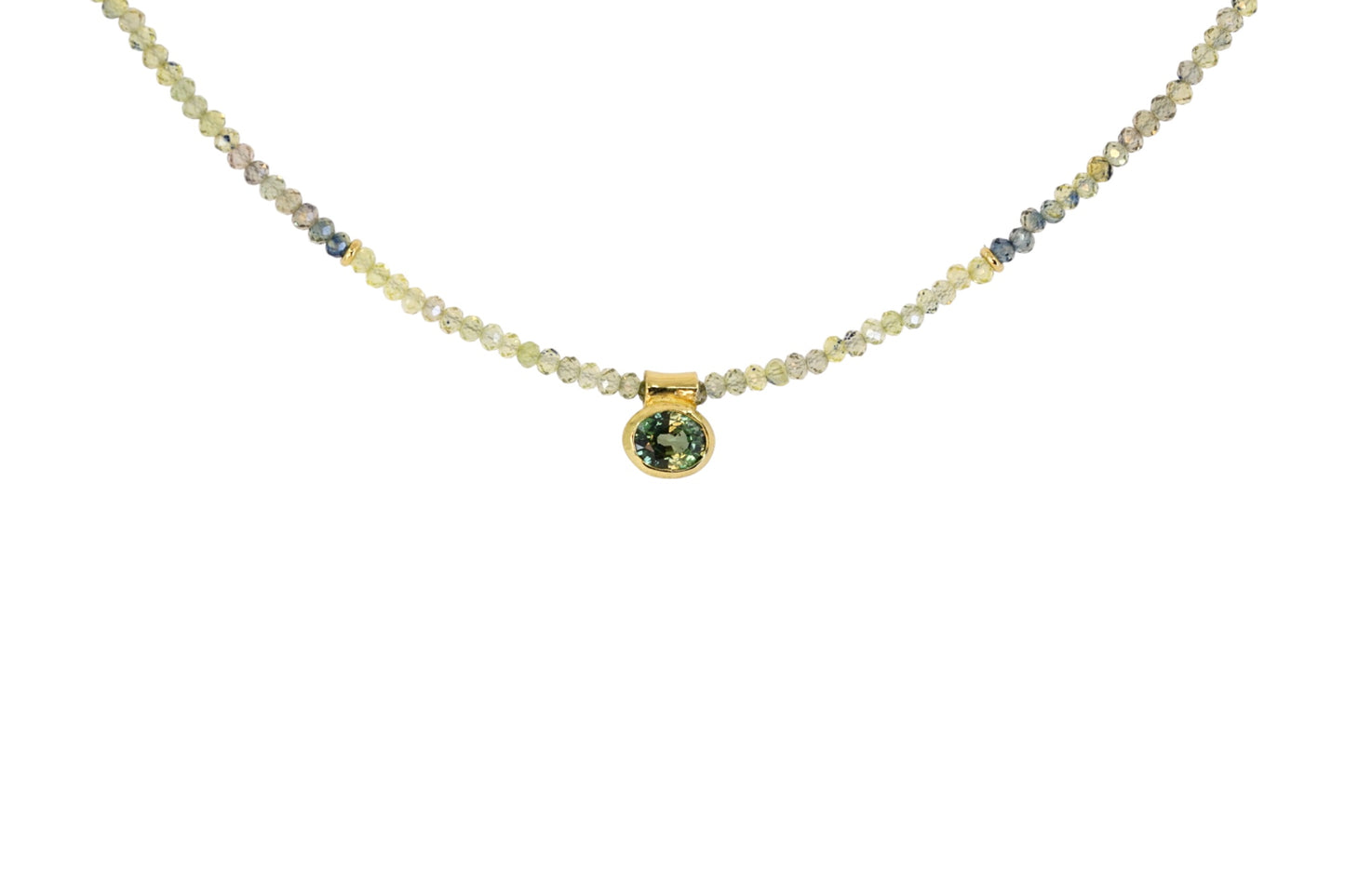 Green Sapphire Bead Necklace