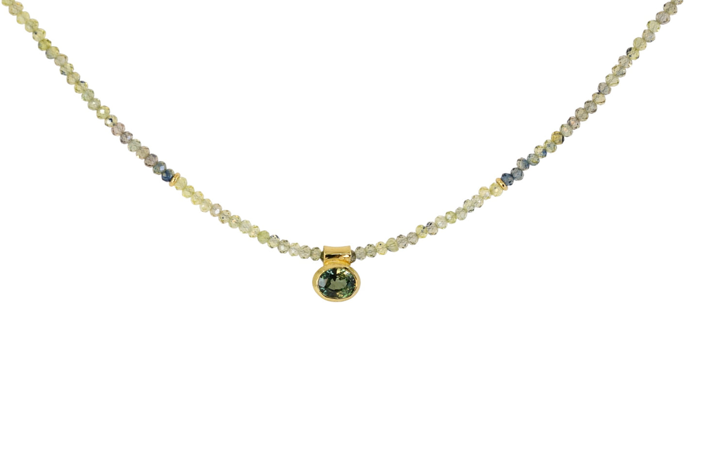 Green Sapphire Bead Necklace