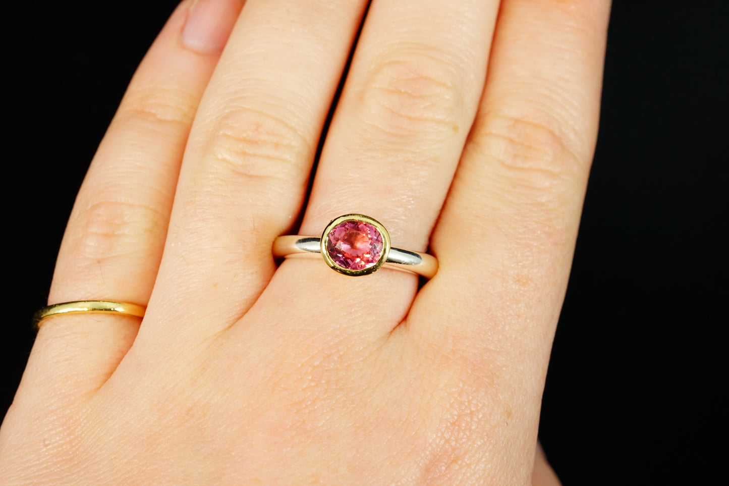 Pink Tourmaline on a Halo Band