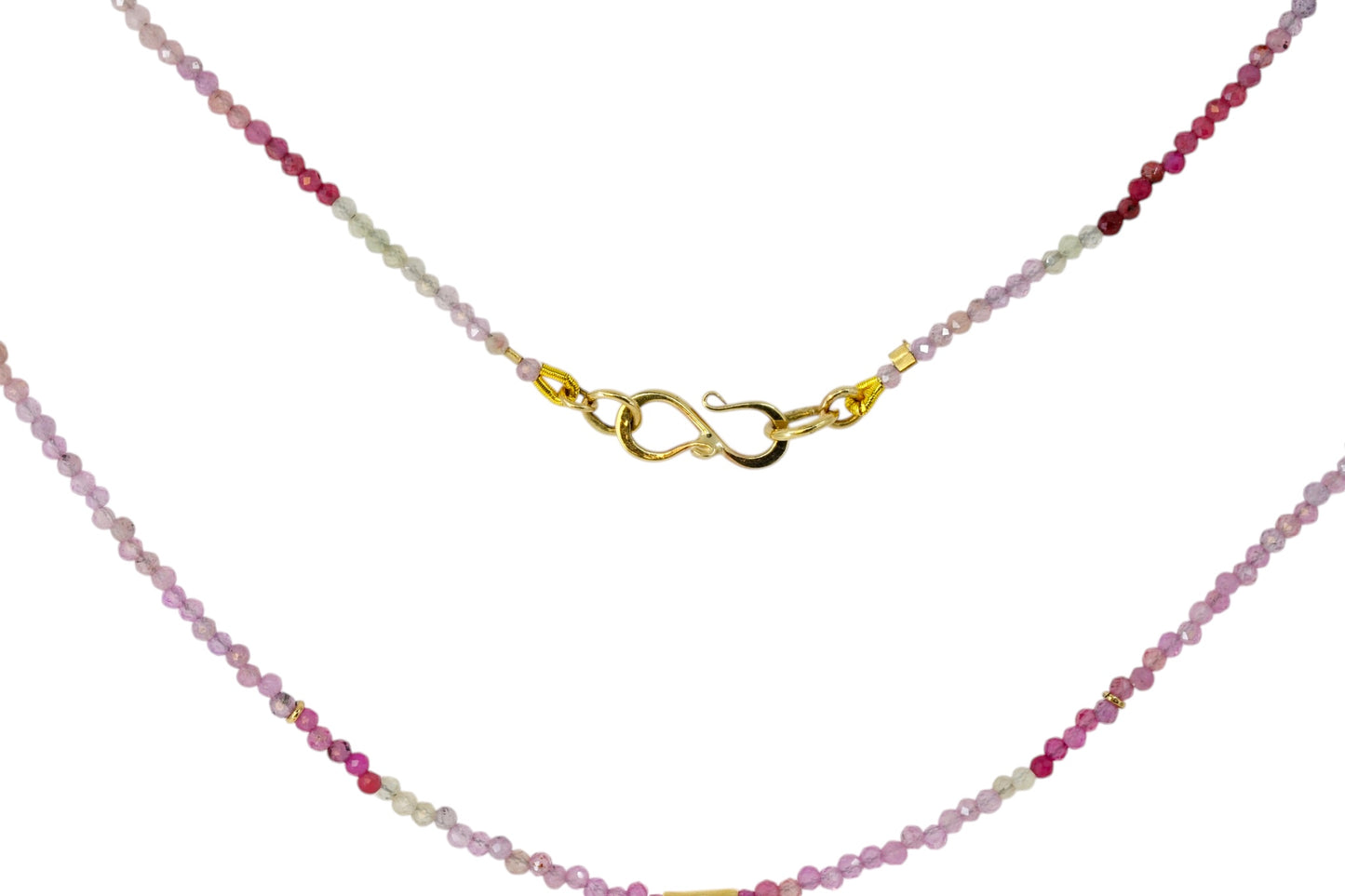 Pink Sapphire & Ruby Bead Necklace
