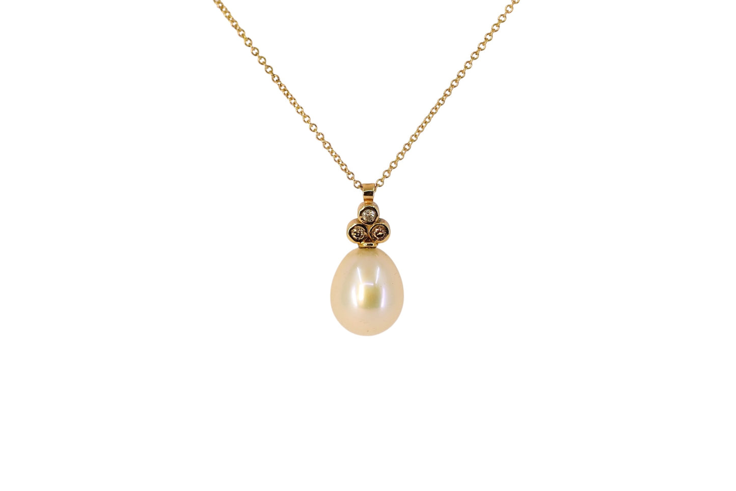 Pearl and Champagne Diamond Pendant