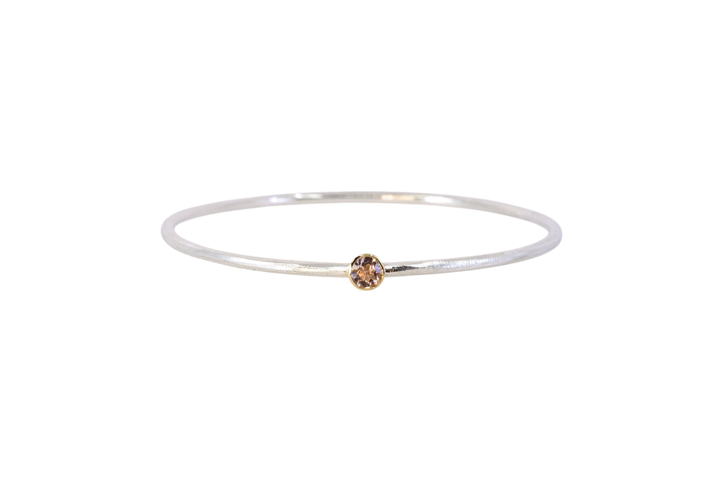 Morganite Filed Finish Bangle