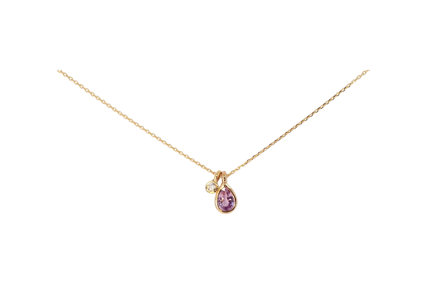 Pink Sapphire 9ct Gold Charm Pendant
