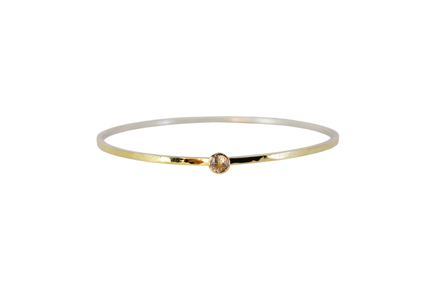 Pale Pink Sapphire Gold Overlay Bangle