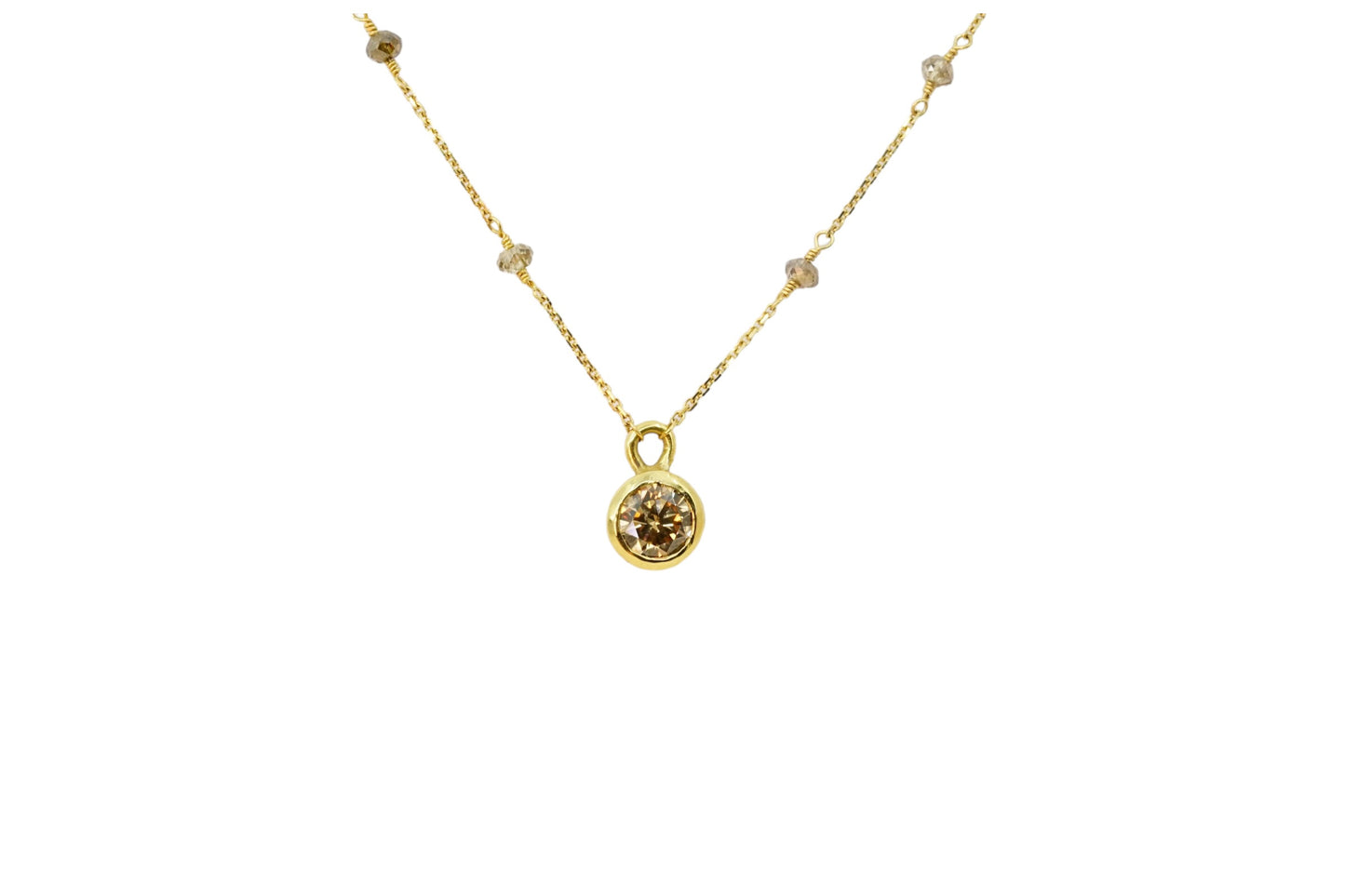 Cinnamon Diamond Pendant Necklace