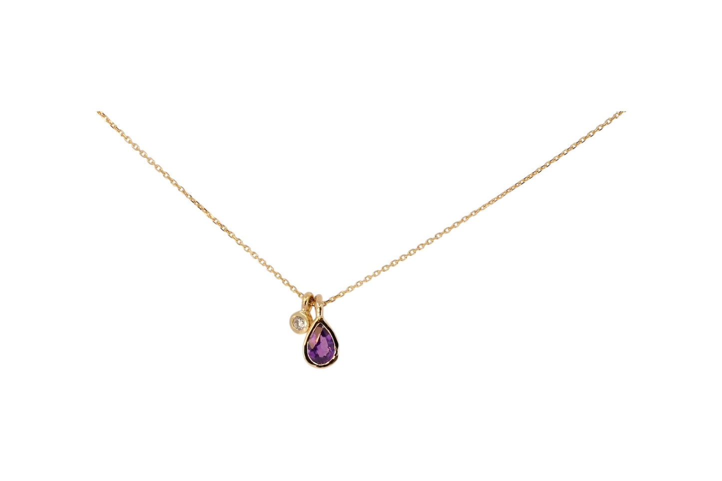 Purple Sapphire 9ct Gold Charm Pendant