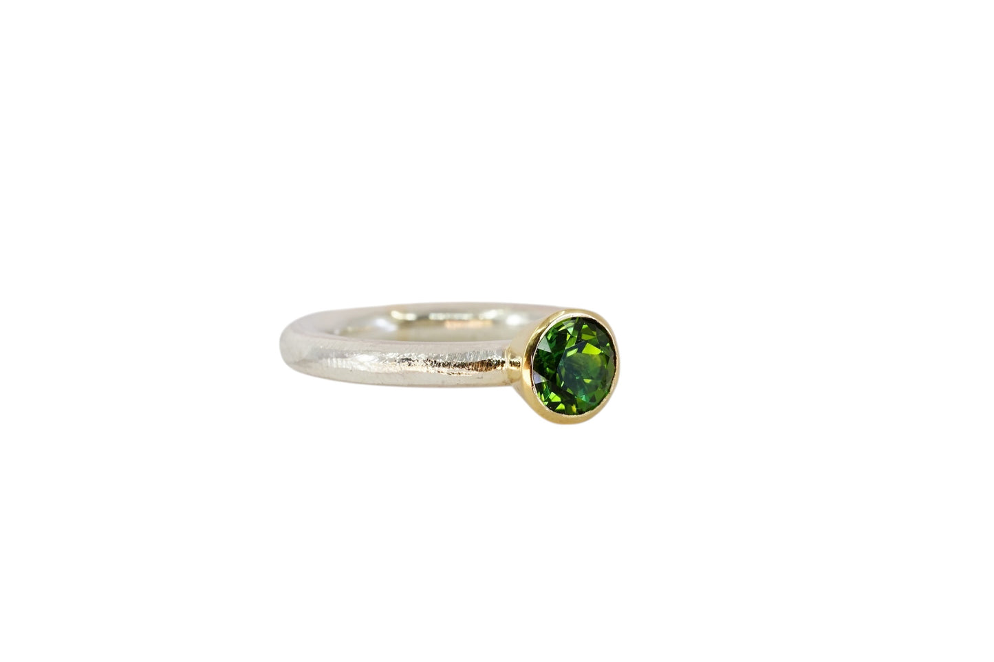 Green Tourmaline Halo Ring