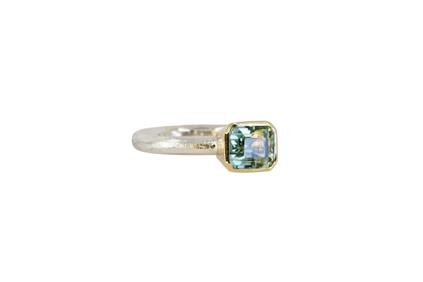 Emerald Cut Beryl Halo Ring