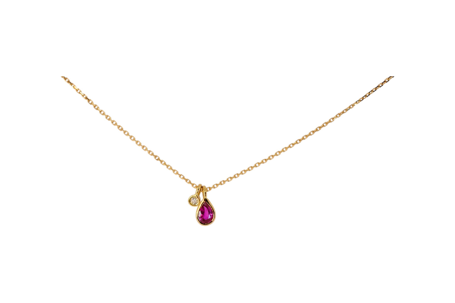 Vibrant Pink Ruby 18ct Gold Charm Pendant