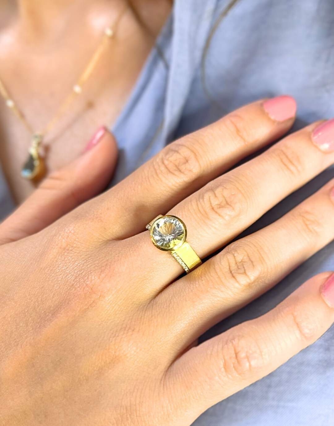 Aquamarine Darcy Diamond Ring