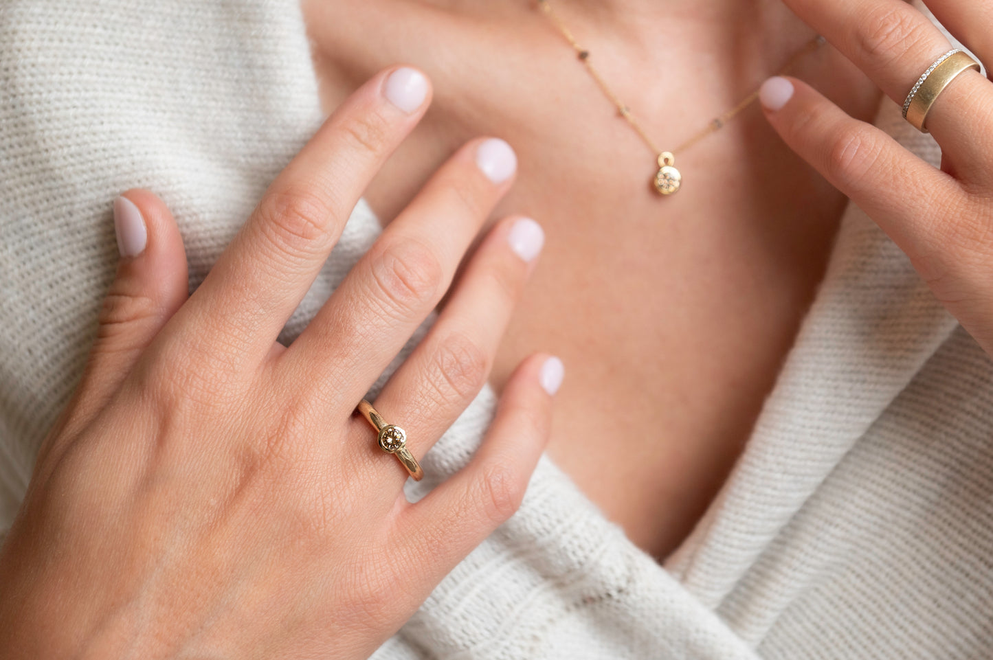 Cinnamon Diamond Gold Ring