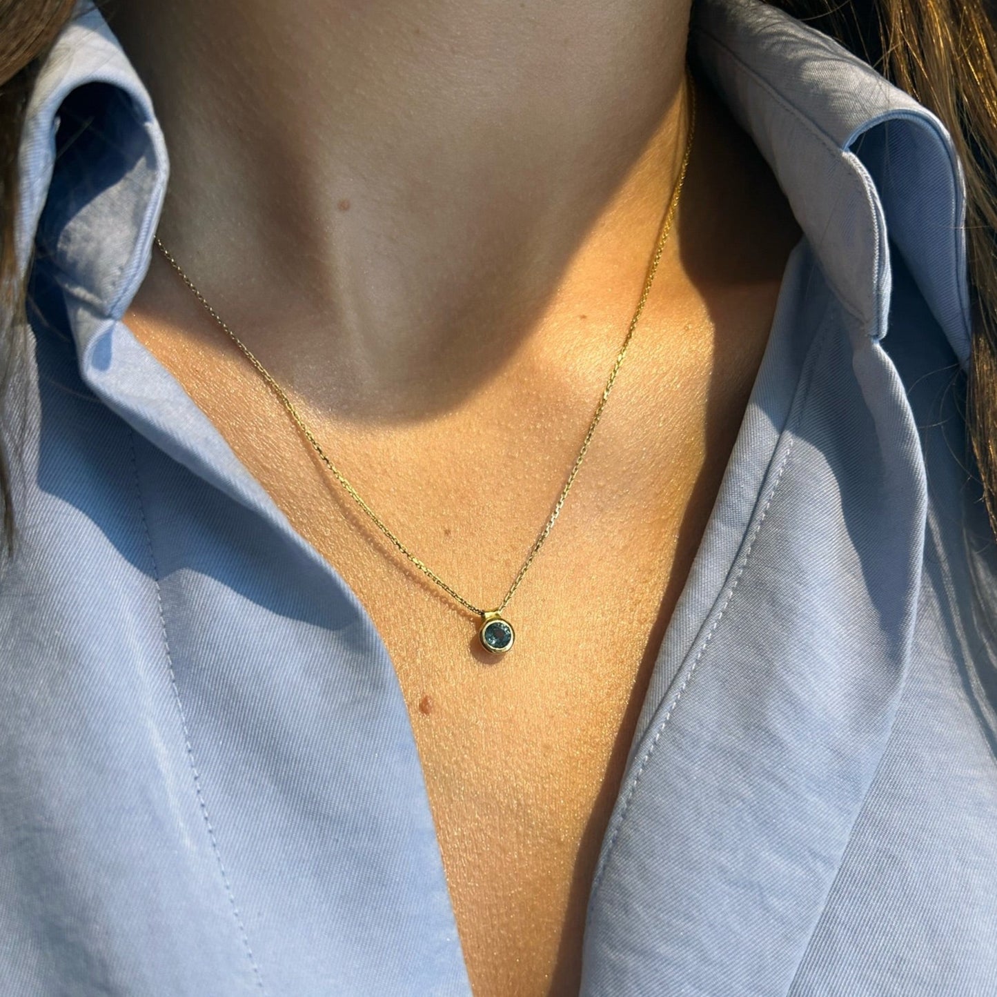 Teal Sapphire Pendant